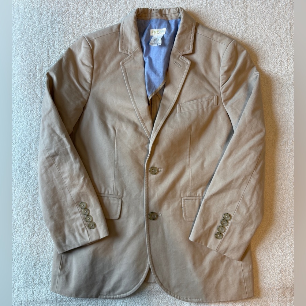 CrewCuts Tan Khaki Blazer with Blue Lining, Boys Sz 12